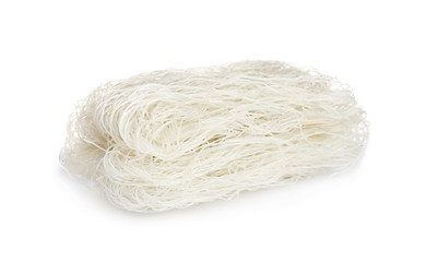Blocks of raw rice noodles isolated on white