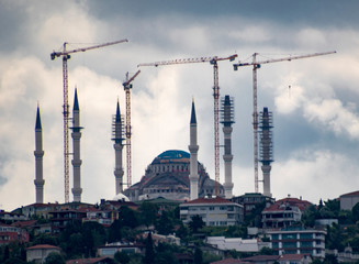 Fototapeta na wymiar Mosque being restored in Instanbul, Turkey