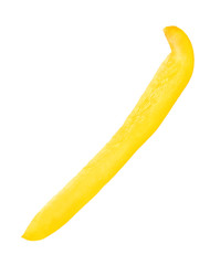 Cut yellow bell pepper isolated on white
