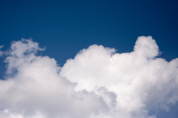 Fototapeta na wymiar Thick white cloud on blue sky background.