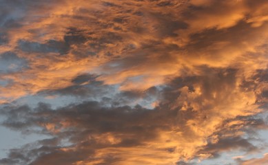 sunset sky in playa de huelva andalucia spain in summer