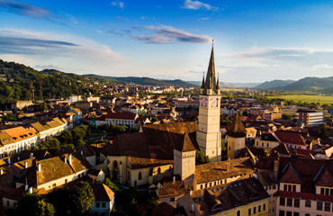 Fototapeta premium Aerial view of Medias, Romania