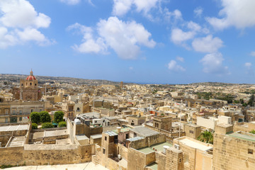 Fototapeta na wymiar Panoramic view of Rabat, Victoria, Gozo, Malta