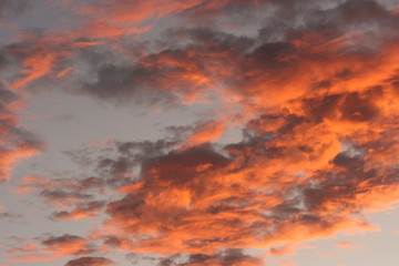 Naklejka na ściany i meble sunset at summer in a cloudy sky