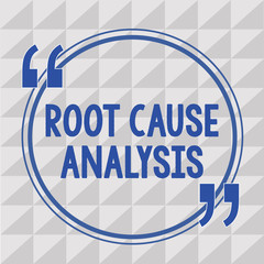 Text sign showing Root Cause Analysis. Conceptual photo Method of Problem Solving Identify Fault or Problem.