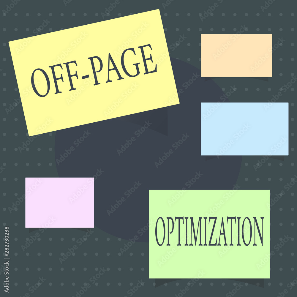 Poster text sign showing off page optimization. conceptual photo website external process promotional metho