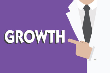 Writing note showing Growth. Business photo showcasing process of increasing in size or juice Getting older Ageing.