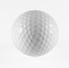 Photo of white golf ball.