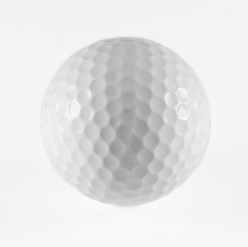 Photo of white golf ball.