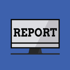 Word writing text Report. Business concept for give spoken or written account of something that one has observed.