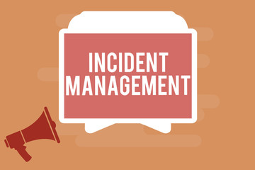 Word writing text Incident Management. Business concept for Process to return Service to Normal Correct Hazards.