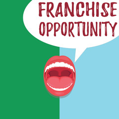 Conceptual hand writing showing Franchise Opportunity. Business photo text Business License Privilege Owner to Dealer Affiliation.