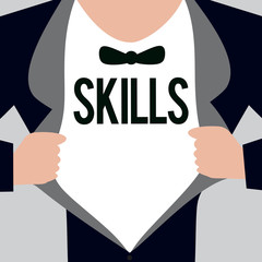 Writing note showing Skills. Business photo showcasing ability to do something well expertise Getting better in some action.