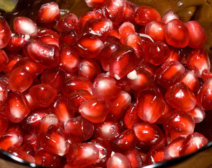 photo of red pomegranate grain