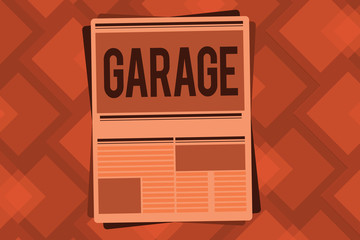 Obraz premium Conceptual hand writing showing Garage. Business photo text building for housing a motor vehicle or vehicles to put them in.