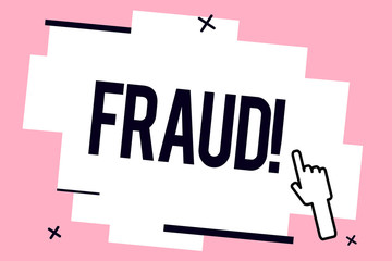 Conceptual hand writing showing Fraud. Business photo showcasing wrongful criminal deception intended result financial or personal gain.