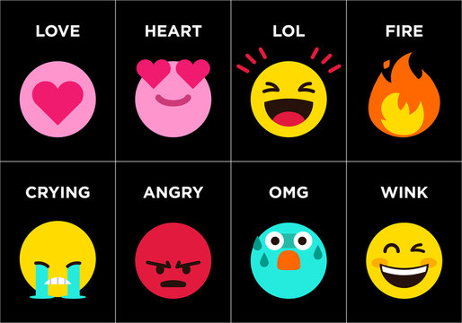  Emoji set icons with differents reactions Vector, color icon set