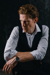 portrait of a young attractive man in a shirt