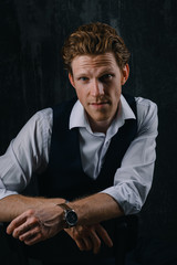 portrait of a young attractive man in a shirt