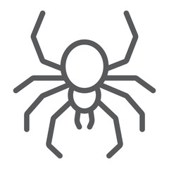 Spider line icon, spooky and animal, arachnid sign, vector graphics, a linear pattern on a white background.