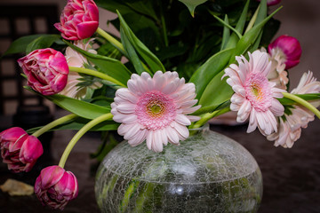 Bouquet of flowers - roses and gerberas