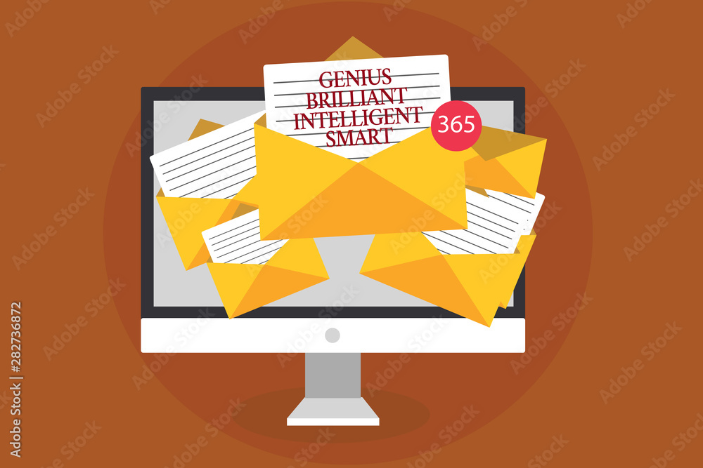 Poster writing note showing genius brilliant intelligent smart. business photo showcasing clever bright kno
