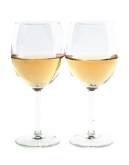 Photo of full transparent wine glasses