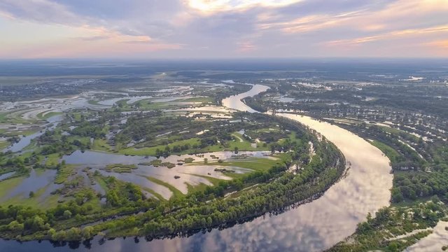 Floodplain of the river Prypyat in summer