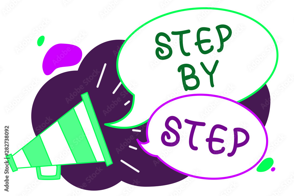 Poster conceptual hand writing showing step by step. business photo text slow progress road to success dire