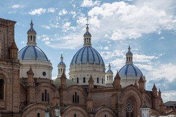 Fototapeta na wymiar New Cathedral Domes in Cuenca, Ecuador
