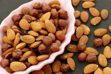 dry raw nuts and seeds raw almonds,
