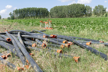 sugar beet farming, sugar beet irrigation, irrigation equipment, irrigation pipes and sprinklers,