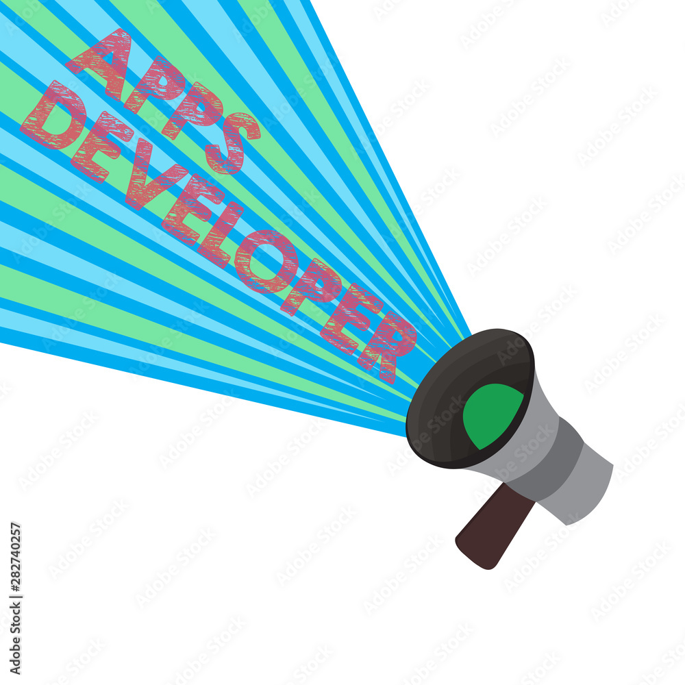 Poster conceptual hand writing showing apps developer. business photo showcasing graphic artist software pr