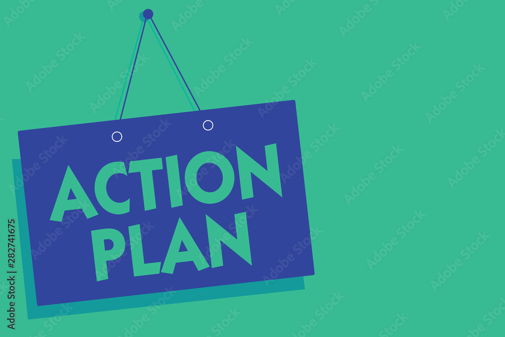 Poster writing note showing action plan. business photo showcasing list of things or schedule to be made th