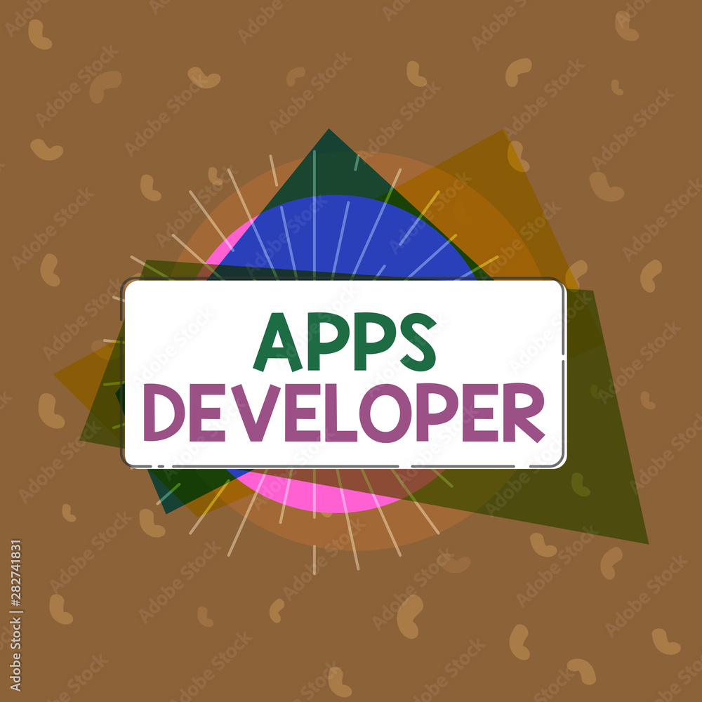 Poster conceptual hand writing showing apps developer. business photo text graphic artist software programm