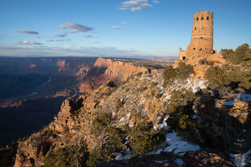 Fototapeta na wymiar Grand Canyon Desert View Watchtower Sunset
