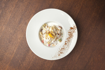 Healthy Food vegan meal with musli