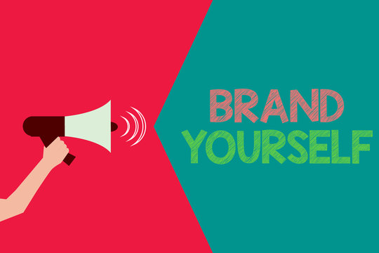 Conceptual hand writing showing Brand Yourself. Business photo text Develop a unique professional identity Personal product.