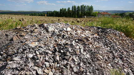 burnt coal residues,
