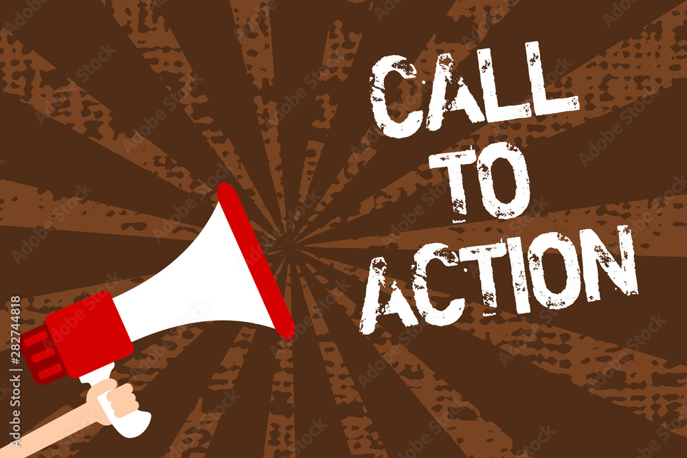 Poster handwriting text writing call to action. concept meaning encourage decision move to advance successf