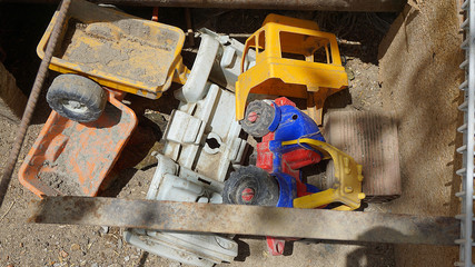 dirty plastic toys, children and toys,