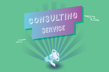 Conceptual hand writing showing Consulting Service. Business photo showcasing Experts that offers knowledge to a third party for a fee.