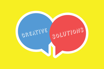 Handwriting text Creative Solutions. Concept meaning Original and unique approach in solving a problem.