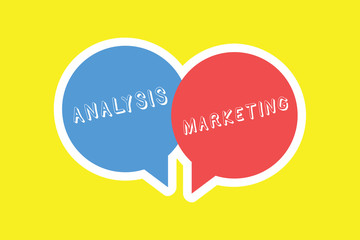 Handwriting text Analysis Marketing. Concept meaning Quantitative and qualitative assessment of a market.