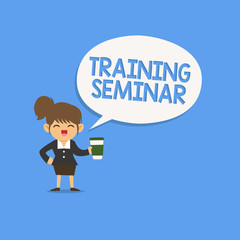 Handwriting text writing Training Seminar. Concept meaning Academic instruction Formal presentation of a research.