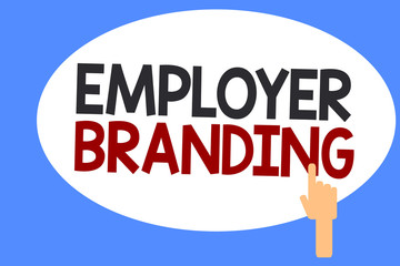Conceptual hand writing showing Employer Branding. Business photo showcasing Process of promoting a company Building Reputation.
