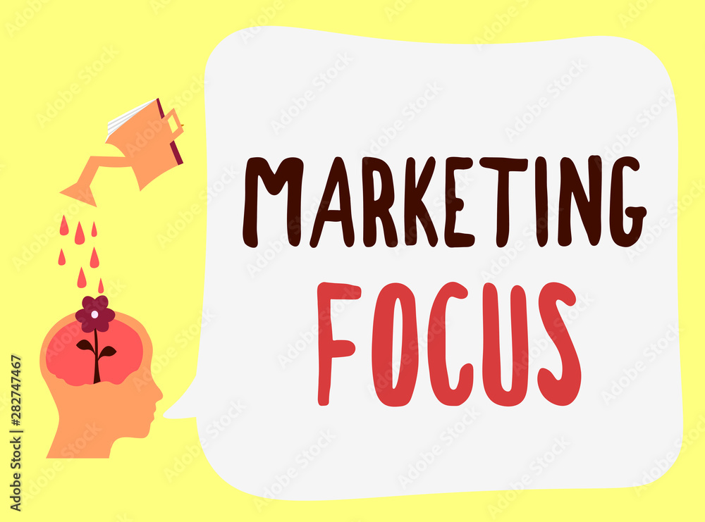 Poster handwriting text marketing focus. concept meaning understanding your customers and thier needs using