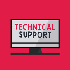 Handwriting text writing Technical Support. Concept meaning Repair and advice services to users of their products.