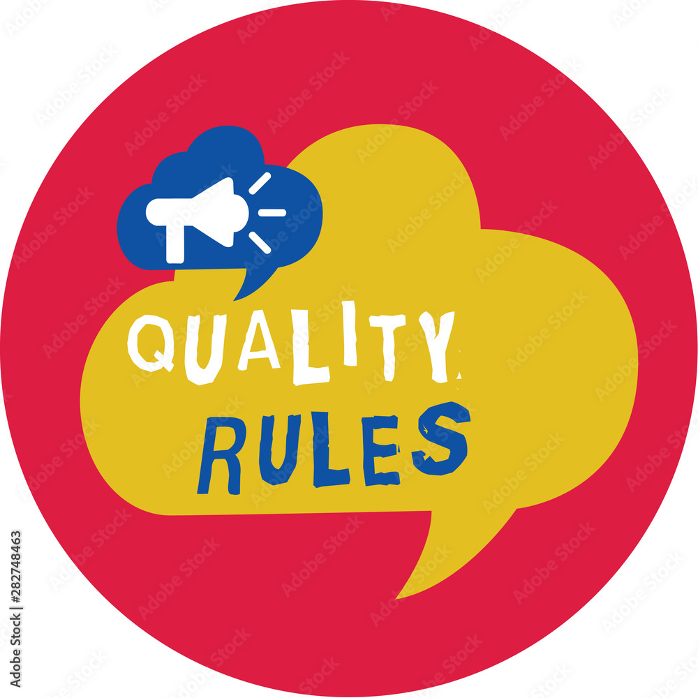 Poster writing note showing regulations rules. business photo showcasing standard statement procedure gover