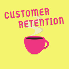 Text sign showing Customer Retention. Conceptual photo Keeping loyal customers Retain many as possible.